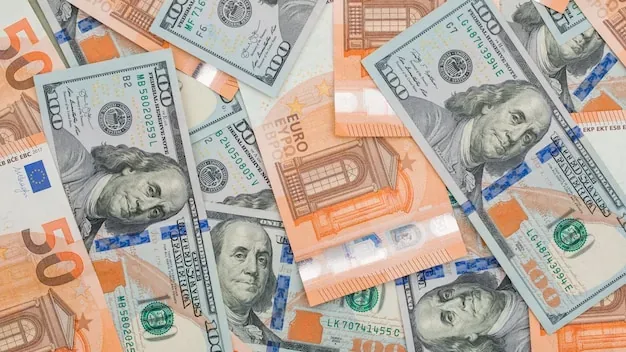 Euro and dollar bills