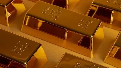 Aesthetic wallpaper with gold bars high angle