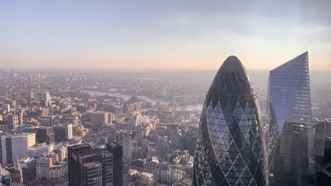 London skyline with Gherkin and Thames